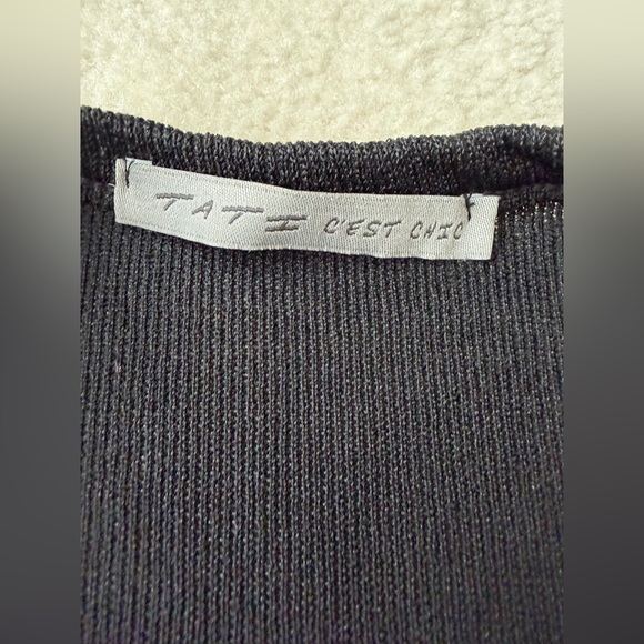 Anthropologie Black V-Neck Open Sides Long Sleeves Sweater - Picture 2 of 5